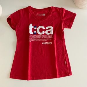 Costa Rica, tica, red t-shirt, size S (fits like an XS)